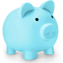 Tirelire en plastique, boîte à économies, tirelire pour enfants (bleue)