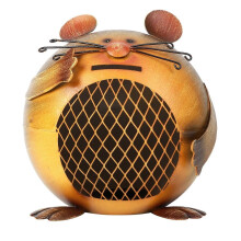 Tirelire en fer forgé en forme de souris, objet de décoration artisanale, cadeau
