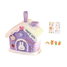 Hausförmiges Sparschwein – Niedliche Spardose für Mädchen und Jungen – Kindergeschenk – 4D-Aufkleber