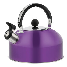 Whistling Kettle 1.8L Stove Top Kettle Portable Stainless Steel Travel Teapot Induction Compatible With Handle Purple