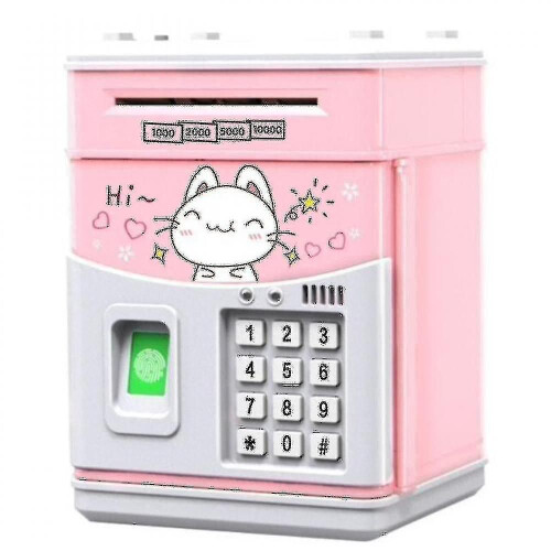 Elektronisches Sparschwein (rosa) mit Code, elektronische Spardose für Kinder