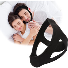 Anti Snoring Device Adjustable Anti-Slip Chin Strap For Snoring Reduction Size M/L Black Dry Mouth Snoring Solution