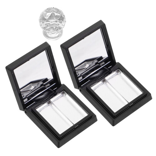 2Sets Black DIY Makeup Palette Empty Tray Eyeshadow Lipstick Container 1