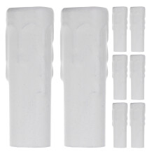 8Pcs White Iron Candle Sleeve Covers Universal Fit for E14 Lamp Bases