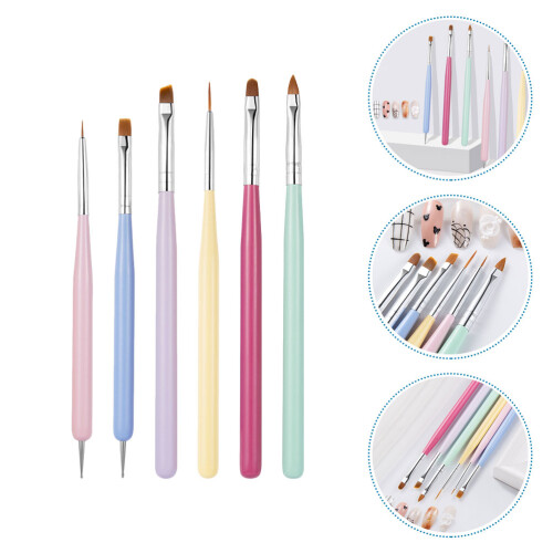 6 Pezzi Strumenti Per Unghie Penna Manicure Nail Art 2