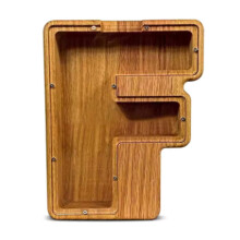 (F)Houten spaarpotten in de vorm van letters met doorzichtig venster, spaarpot voor kinderen, cadeau