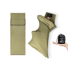 Sleeping Bag Liner Lightweight Elastic For Outdoor Camping Travel Hotel Green