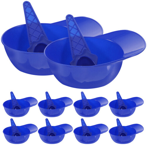 12 Set Ciotole A Forma Cappello Da Baseball Con Cucchiai
