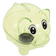 Lot de 2 tirelires pour enfants, motif cochon, transparentes.