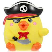 Adorable tirelire incassable en vinyle, statue de canard pirate