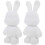 Lot de 2 tirelires lapin blanc inachevées. 1