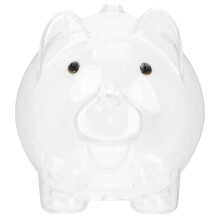 Spardose aus Glas, durchsichtige Münzbox, originelle Spardose in Schweinchenform, Kinder-Spardose, Heimdekoration