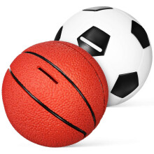 2er-Set Sparschweine in Form von Basketball und Fußball – Sportbälle, Spardose, ideales Geburtstagsgeschenk