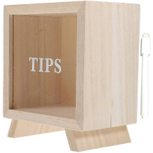 1 Tirelire multifonctionnelle transparente en bois incassable avec marqueur pour tableau blanc