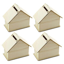 4er-Set Aufbewahrungsboxen aus Holz, DIY-Malvorlage, Rohling, Halter für Geld und Süßigkeiten, Schreibtischbox