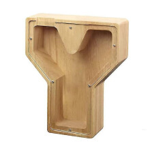 (Y)Alcancía de madera con letras