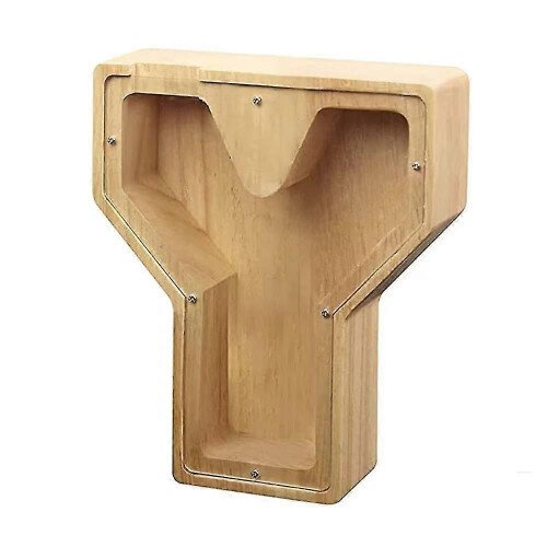 (Y)Alcancía de madera con letras