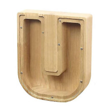 (U)Alcancía de madera con letras