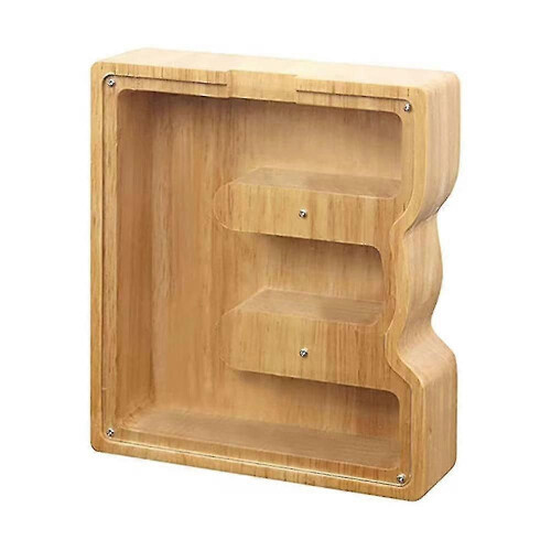 (E)Alcancía de madera con letras