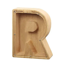(R)Alcancía de madera con letras