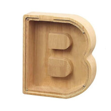 (B)Alcancía con letras de madera