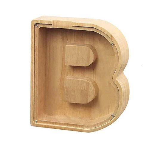 (B)Alcancía con letras de madera