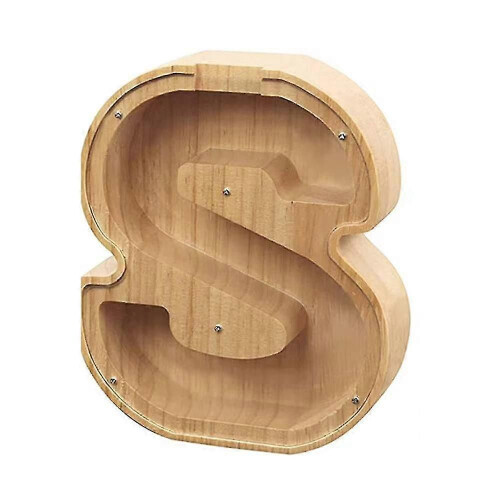 (S)Alcancía de madera con letras