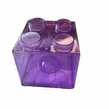Alcancía de acrílico transparente y colorida para niños (morada), estilo ladrillo Le-Go, para ahorrar