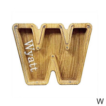 (W)25-26 Hucha de madera con letras divertidas, caja para ahorrar dinero, regalo para niños y adultos