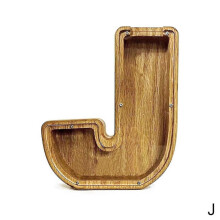 (J)25-26 Hucha de madera con letras divertidas, caja para ahorrar dinero, regalo para niños y adultos
