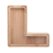 Tirelire en bois en forme de lettre, boîte de rangement décorative pour pièces de monnaie, idéale pour