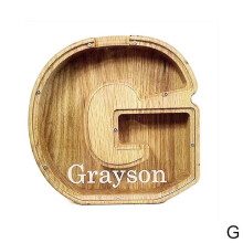 (G)25-26 Hucha de madera con letras divertidas, caja para ahorrar dinero, regalo para niños y adultos