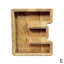 (E)25-26 Hucha de madera con letras divertidas, caja para ahorrar dinero, regalo para niños y adultos