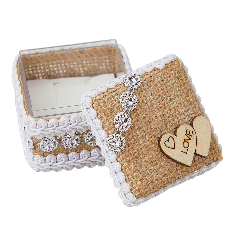 5 Sztuk Rustykalne PudełKo Na ObrąCzki Z Jutą I Koronką-image