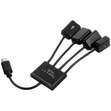 One Set Usb 2.0 4 Port Hub Adapter For Laptop Pc Black