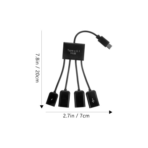 One Set Usb 2.0 4 Port Hub Adapter For Laptop Pc Black 2