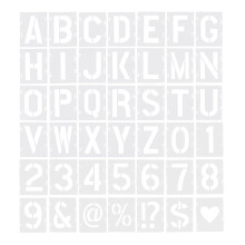 42 Stuks Tekensjabloon Grote Letters Wit