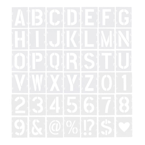 42 Stuks Tekensjabloon Grote Letters Wit