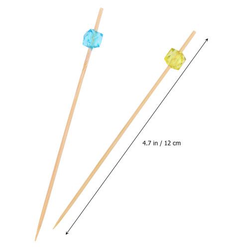100 Unidades 12 Cm De Cocktail Com Conta Quadrada E Octogonal 1