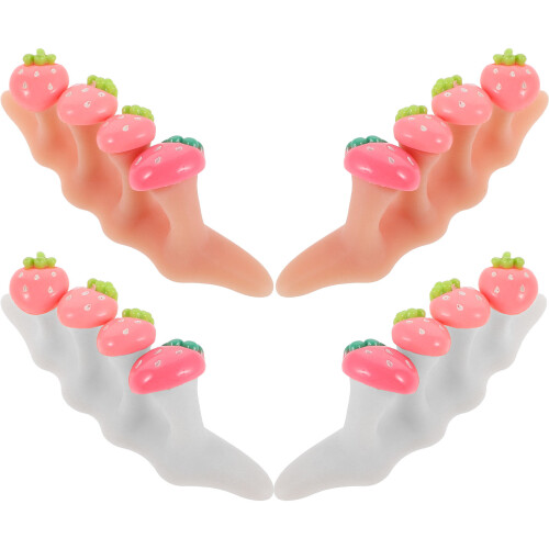 2 Conjuntos Separadores De Dedos Silicone Com De