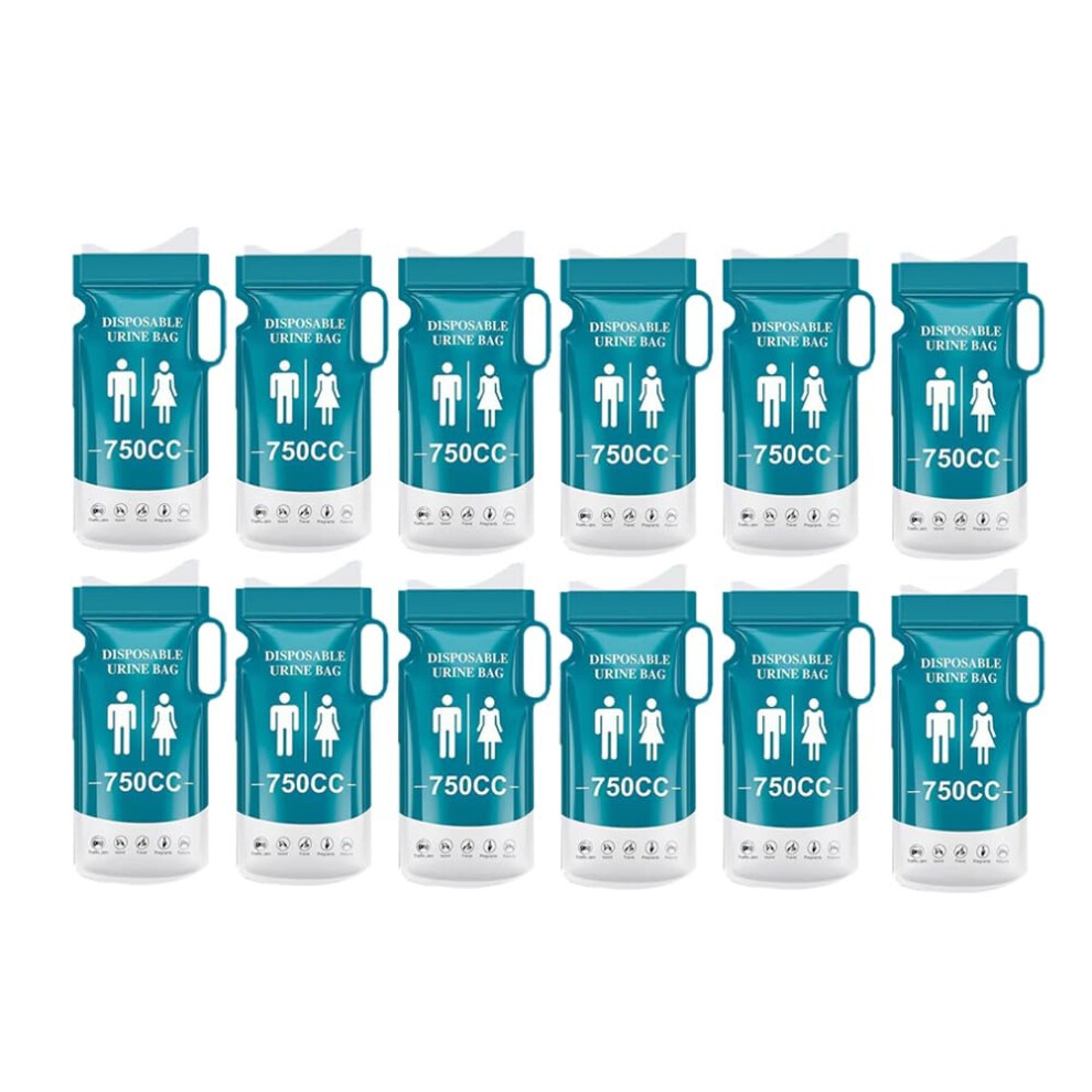 Disposable Urine Bags 12-Pack Portable Pee Bags 750ML Travel Urinals For Women And Men Emergency Vomit Bags