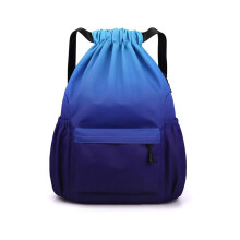 Basketball Bag Large Capacity Drawstring Gym Travel Bag For Men Women Kids With Shoulder Strap Black Green Blue Gradient