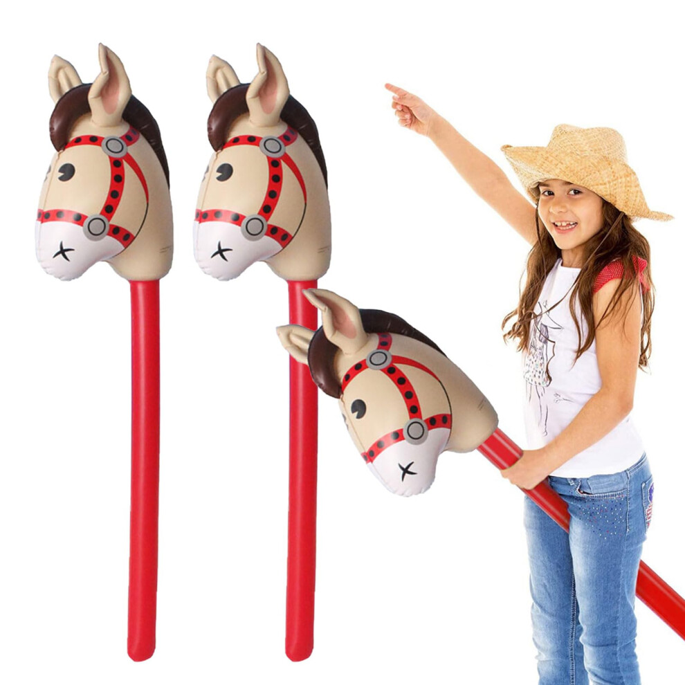 Inflatable Stick Horse 2 Pack, 37-Inch Kids Pony Stick, Inflatable Horse Costume Sticks, Christmas Horse Party Props-image-OPC-PMB85MK-NEW