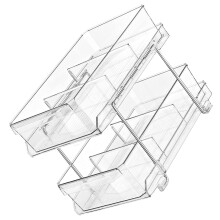1 Set 2-Etageriger Klarer Organizer Mit Trennwänden Für Bad