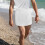 1Man Draagbare Badhanddoek Badrok Privacybescherming Wit Microfiber 4