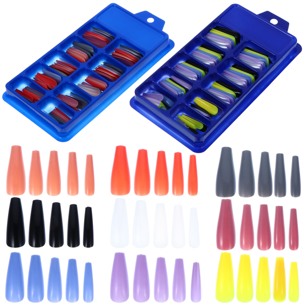 2 Szt. Kolorowe DłUgie Sztuczne Paznokcie, Profesjonalne TrwałE Nails-image