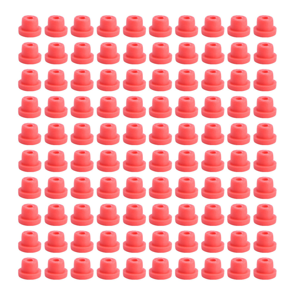 Totority 100Pcs Silicone Pin Cushion Coil Needles Grommets Tools Red