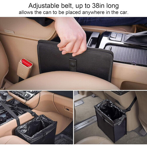 Universal Car Trash Can Multifunctional Artificial Leather Waterproof Hanging Bin Organizer 2