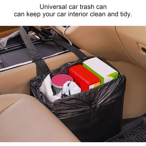 Universal Car Trash Can Multifunctional Artificial Leather Waterproof Hanging Bin Organizer 1