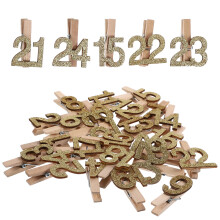 1Set Multi Holz Plakat Weihnachten Mini Foto Clips 24Teilig